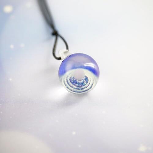 LeeSell Fashion Handmade Glass Ball Space Universe Necklace For Women Galaxy Solar System Luminous Pendant Women Jewelry Gift