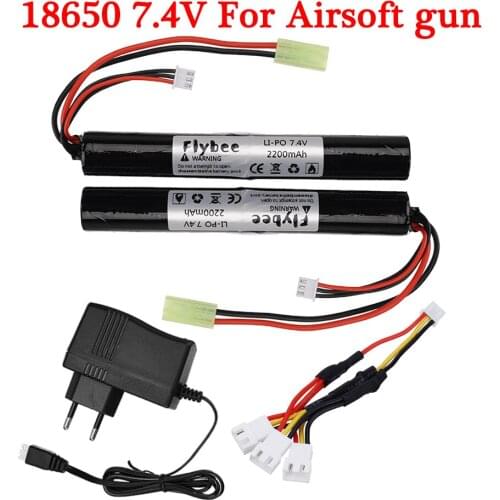 7.4V 2200MAH Lipo Battery and charger For Airsoft gun battery AKKU For Mini Airsoft Air Pistol toys Gun 2S Battery model parts