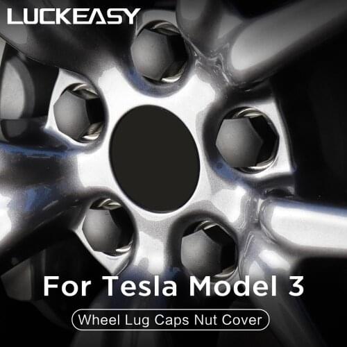 LUCKEASY for Tesla Model 3 2017-2021 Aero Wheel Cap Kit Center Cap Set and Wheel Lug Nut Cover 20PCS