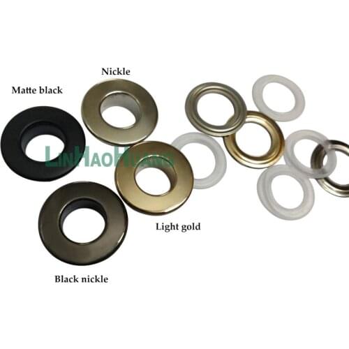 Wholesale 100sets/lot No Sew metal brass eyelets with washer 8mm*16mm round flat metal grommets 4color free shipping