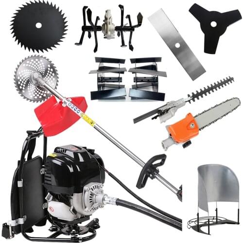 Multi-function 4-stroke lawn mower,backpack harvester,brush cutter,weeder,hedge trimmer,high branch sawing tree,irrigation