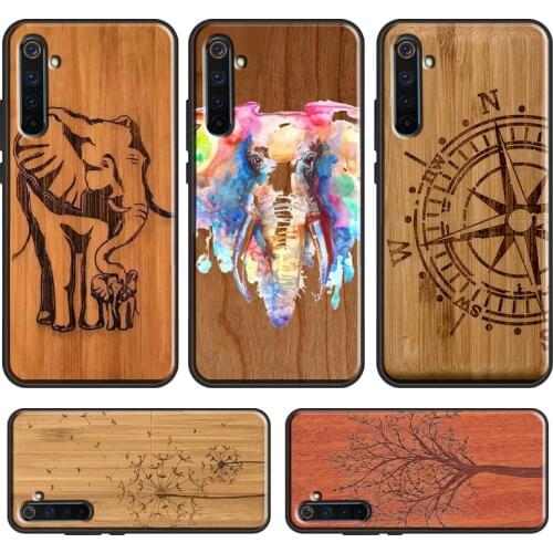 Bamboo Wood Pattern Skull Print Soft Case For OPPO Realme C3 C11 C15 C21 GT Neo 6 7 8 Pro Cover For OnePlus 9 Pro 7T 8T Nord