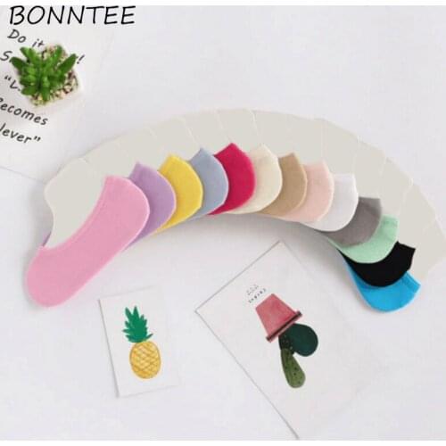 Socks Women Invisible Kawaii Candy Color Solid Korean Style Breathable Thin High Elasticity Womens Summer Sock Fashion Casual