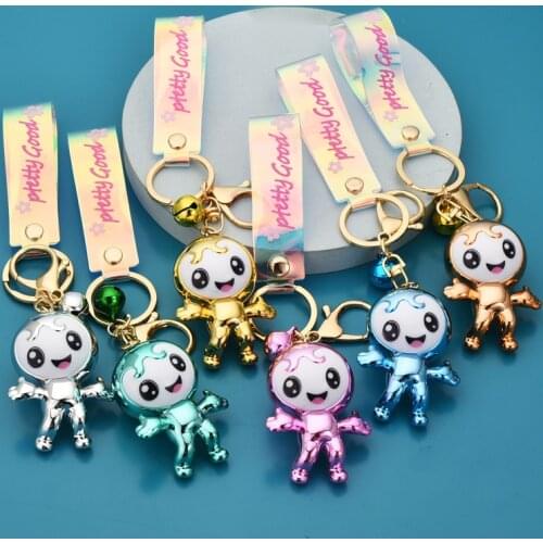 2021 New Korean Ins Cute Doll Car Key Chain Cartoon Couples Gift Bag Fashion Keychains Anime Car Accessories