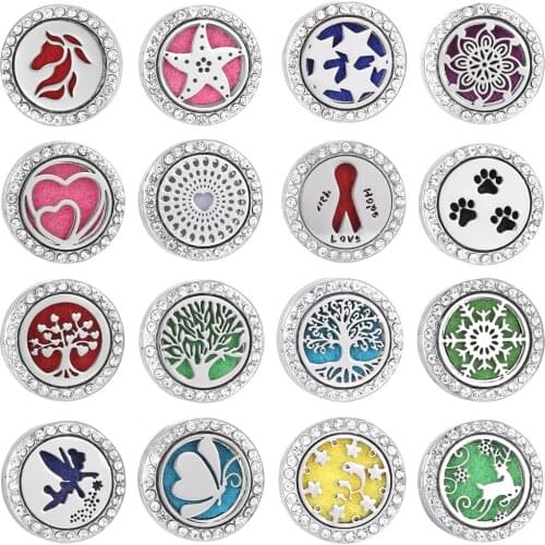 New Aromatherapy Snap Buttons Perfume Locket Magnetic Charms Essential Oil Diffuser 18mm Snap Button Bracelet Bangle Jewelry