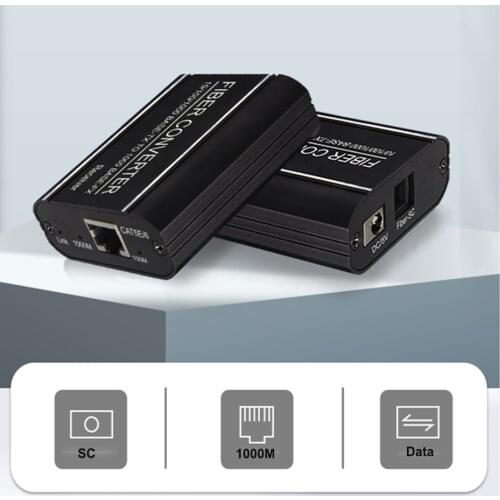 Fiber optic converter SC Fiber to RJ45 Fiber Optic Media Converter 1000Mbps RJ45 extender over fiber optical cable