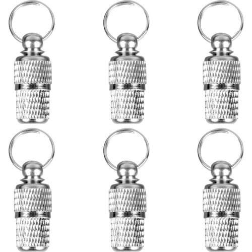 6Pcs Pet Name Address Label Tag Storage Capsule Shape Dog Collar Hanging Pendant For Dog Pet Supplies