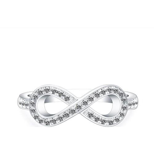 Paved Setting Twist Love Tryst Ring Solid 925 Sterling Silver Engagement Ring White Gold Color Prmoise Ring