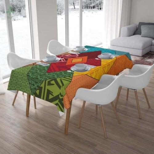 African Pattern Multicolor Waterproof Boho Ethnic Tablecloths Home Decor Bohemian Kitchen Decoration
