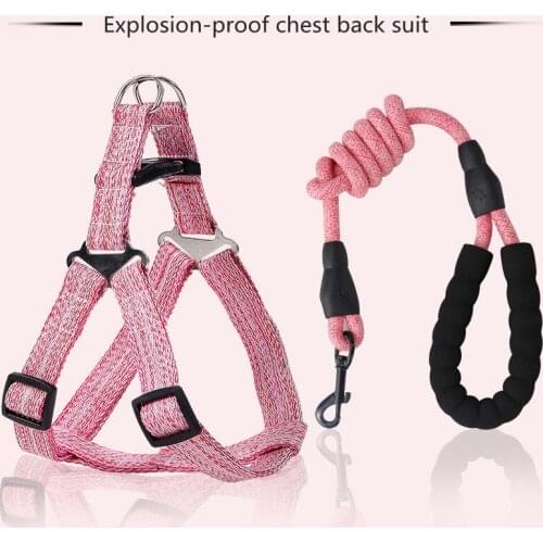 Adjustable Nylon Dog Leash and Harness Set for Small Dogs Cats Adjustable traction harness Dog Chest Straps Traction Rope