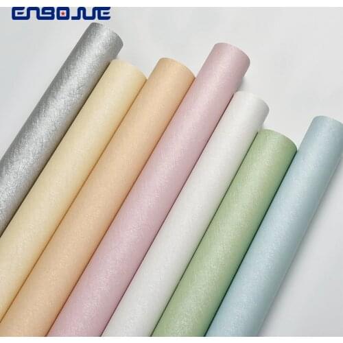 Self-adhesive Wallpaper Rooms Decoration Living Room Dormitory Waterproof PVC Solid Color Home Dedroom Silk Texture Wall Sticker