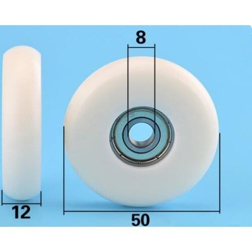 DuoWeiSi 8*50*12mm POM coated spherical cam 608zz bearing pulley roller bearing 97kg Inside 8mm