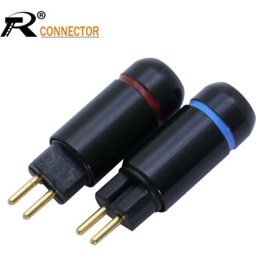 2PCS High quality earphone PIN Plug upgrade cable MMCX jack connector black pair for UM3X W4R UE18