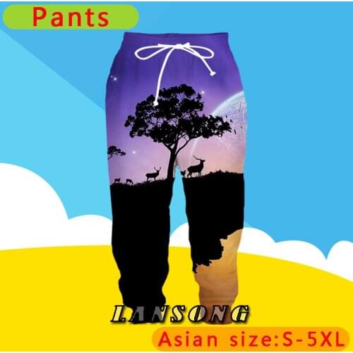 LIASOSO 3d Print Sweatpants Usa Funny Casual Deer Cool Jogging Pants Women Mens Shorts Pant