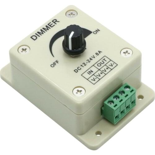 12V 24V LED Dimmer Switch 8A Voltage Regulator Adjustable Controller for LED Strip Light Lamp