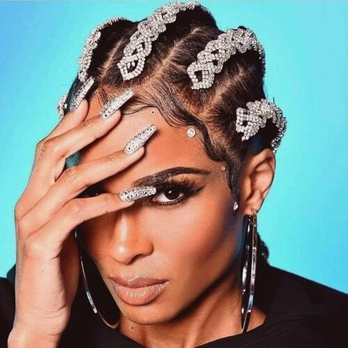 Street Hip-Hop Long Dirty Braided Rhinestone Hair Chain Clips Hair Jewelry for Girl Luxury Crystal Headpiece Head Chain Headwear