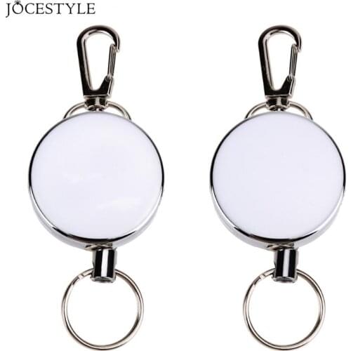 Retractable Key Chain High Resilience Stretching Rope Key Chain Anti-Lost Ring Burglar Trinket Keychain Outdoor Safety Buckle