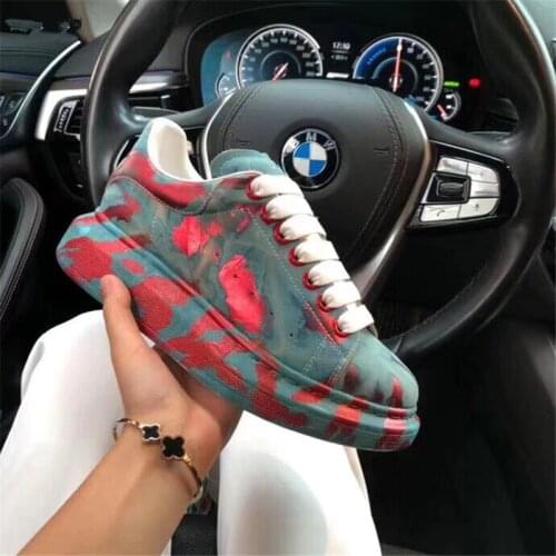 Graffiti ladies sneakers fashion low-cut loafers cover foot loafers wedge heel straps loafers sneakers sneakers sneakers men and