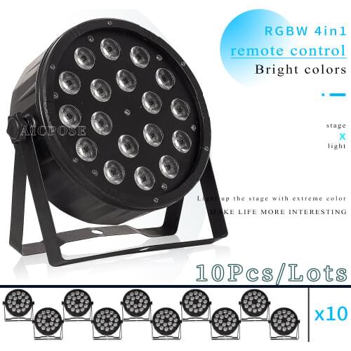 10pcs/lots18x12W RGBW 4 in 1 LED Par Light 18 * 12w DMX512 Disco Light Professional Stage DJ Equipment Wedding Bar Staining Ligh