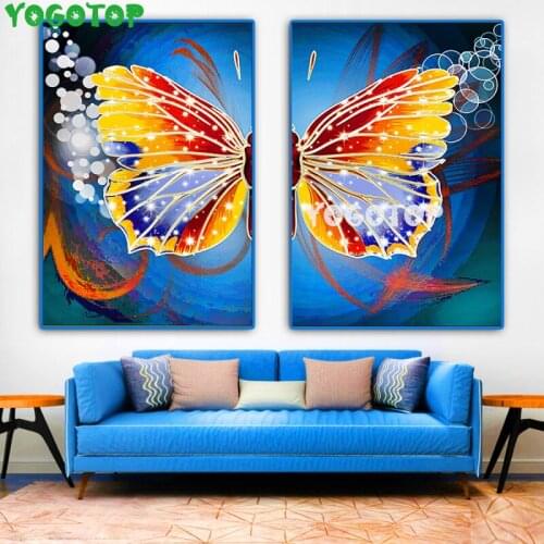 2PCS DIY Diamond Embroidery Golden butterfly Cross Stitch Diamond Painting Kits Mosaic Sale Rhinestones Art Handwork Gift ML1575