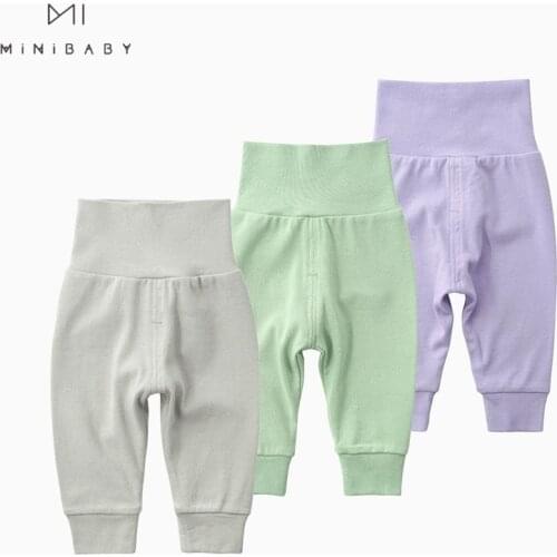 2020 Spring boys pants 100% cotton Belly High Waist Trousers 7 colours baby girls bottom newborn clothes Baby Pants underwear