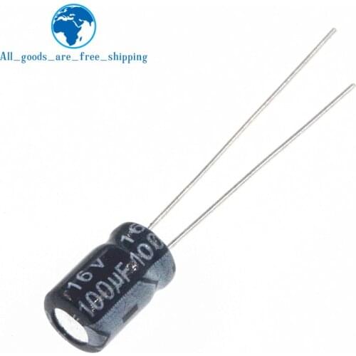 50PCS Higt quality 16V100UF 5*7mm 100UF 16V 5*7 Electrolytic capacitor