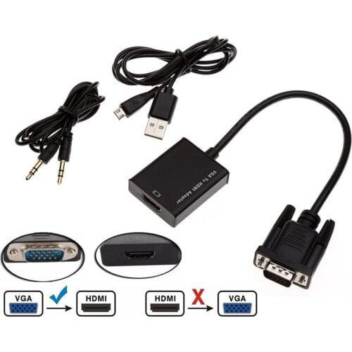 BESIUNI VGA to HDMI Converter Cable Adapter With Audio Output 1080P HD Cable VGA HDMI Adapter for PC laptop to HDTV Projector