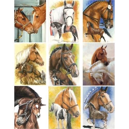 5D Diamond Painting Horse Animal Diamond Embroidery Full Drilling Cross Stitch Birthday Present Christmas Home Decoration Jq311