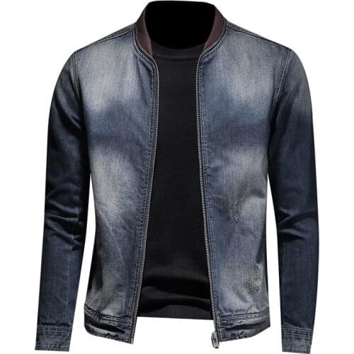 Chaqueta vaquera de estilo europeo para hombre, abrigo informal para motocicleta, prendas de vestir