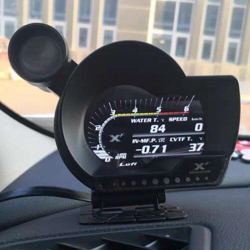 Turbo boost oil pressure temperature gauge for car Afr RPM Fuel Speed EXT Oil Meter LUFI XF English Version OBD2 Plug digital