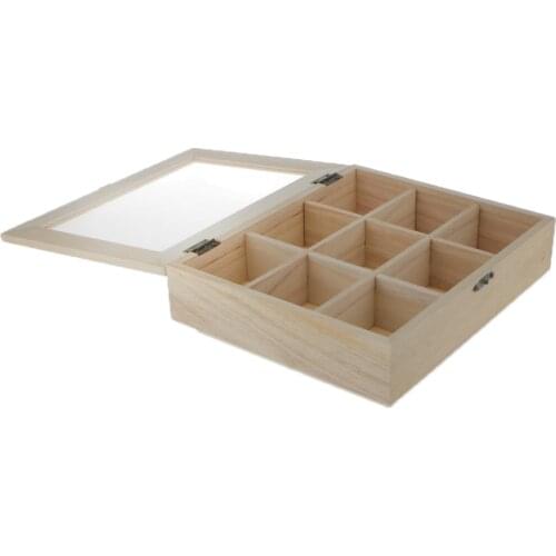 Plain Storage Unpainted Wooden Box Necklace Bracelet Jewelry Trinkets Organizer
