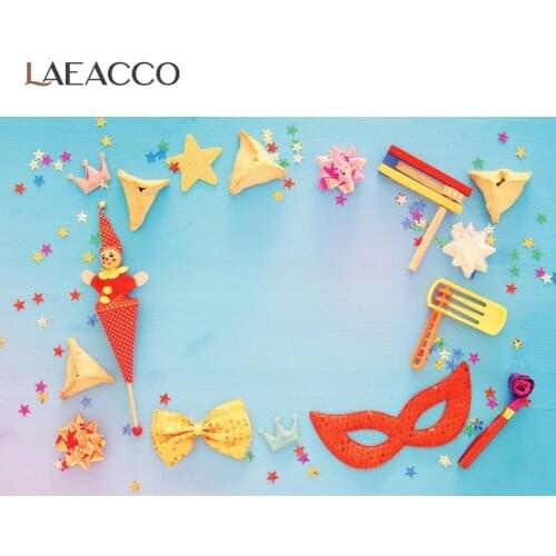 Laeacco Baby Toys Happy Purim!!! Jewish Festivals Oznei Haman Party Portrait Photographic Background Photography Backdrops