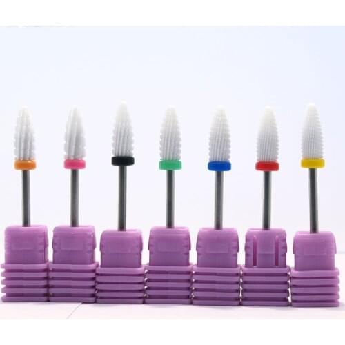Easy Nail Ceramic Nail Drill Bit 3/32" Rotary Burr Bits For Manicure Pedicure Electric Drill Accessories Nail Tools Milling Cutt