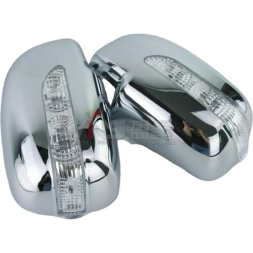 2005-2015 Chrome Door Mirror Cover Trim With Led Lamp Light Cover For toyota Hilux VigoCar Styling Accessories
