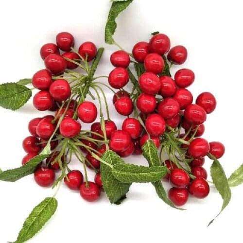 Simulation Cherry Branches Fruit Models Kitchen Window Decoration Painting Fruit Props Living Room Dining Table Decoration