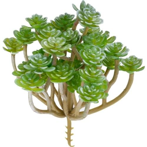 1pc Artificial Succulent Green Flocking Artificial Succulents Plants Bonsai Desktop Fake Plants Without Pot Wedding Decoration