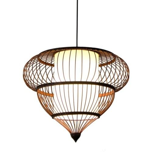 Chinese Hand-woven Retro Pendant Lights Bamboo Fixtures Pendant Lamp Living Room Decoration Restaurant Industry Decor Chandelier