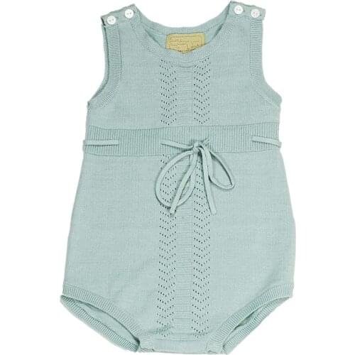 Y404 New 2017 baby fashion sleeveless Mint Green newborn Combed cotton yarn baby girl and boy clothing jumpsuit infant clothing