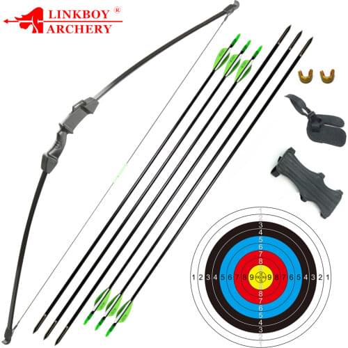 Archery Recurve Takedown Bow and Arrow Set 15-20lbs for Youth Adult Practice Wooden Straight Bow Longbow Kit Kids Toy