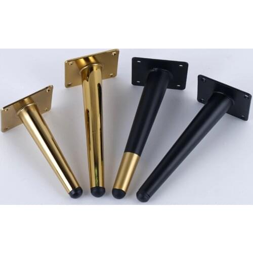 10-35CM Metal furniture support leg Gold Tapered Leveling feet for Sofa Chairs Cabinet Wardrobe bed leg protector pad Hardware
