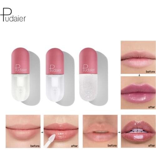 Mini Capsule Tube Moisturize Clear Lip Gloss Change Color Plumping Lip Glaze Glitter Lip Makeup Lip Tint TSLM1