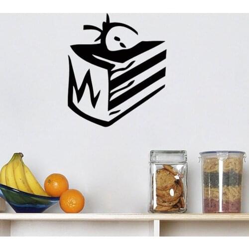 ZOOYOO Sweet Strawberry Cake Wall Sticker Home Decor Kitchen Restaurant Wall Art Murals Kids Room Decoration