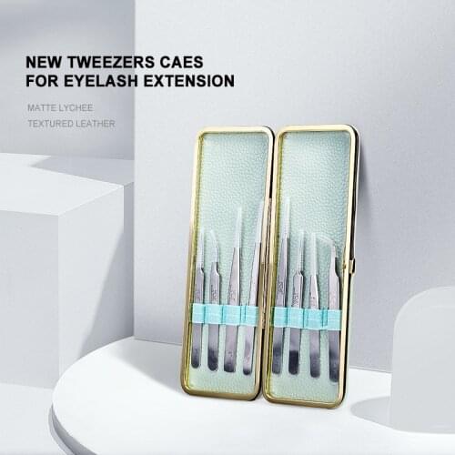 DeceMars New Eyelash Tweezers Tool Bag Eyelash Extension Beauty Eyebrow Kit Eye Makeup Accessories Case