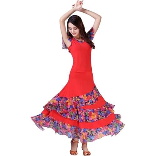 Newest! Modern Dance Performance Dress National Standard Competition Dance Clothing Waltz Tango Dance Printed Practice Costumes