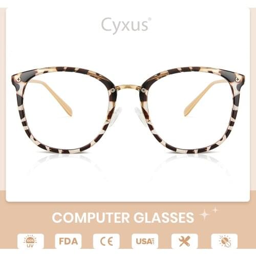 Cyxus Blue Light Blocking Computer Glasses for Women Men Anti Eye Fatigue Eyeglasses FashionTR90 Clear Lens Eyewear 8169