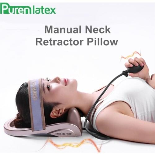 PurenLatex New Design Neck Retractor Pillow Memory Foam Orthopedic Pillow Gravity Stretch Cervical Vertebra Massage Spots Pillow