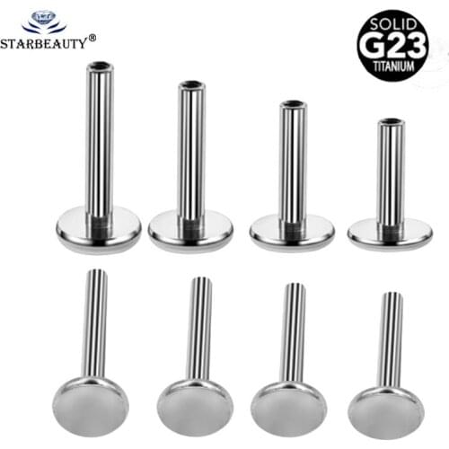 10Pcs G23 Titanium Base For Labret Lip Piercing Ring Earring 14G 16G Internally Threaded Base Lip Piercing Body Jewelry