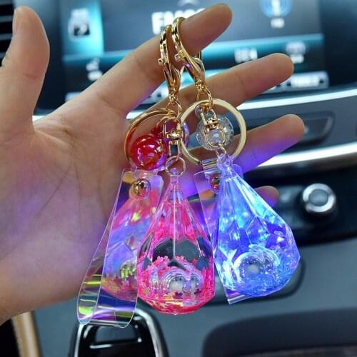 Water Drop Wishing Bottle Liquid keychain Glow Quicksand Bottle Keychains for Bag Keyring Car Keychains Lovely Pendant Gifts