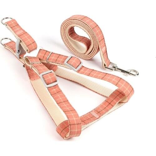 Dog Harness Leash Collar Set Adjustable Dog Cat Harness For Small Medium Pet Collar Leash Outdoor Walking Leash Chain Collars