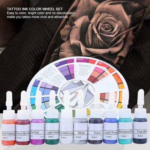 Professional Tattoo Ink Pigment Tattoo Makeup Color Wheel Palette Mixing Guide Set Coloring Beauty Tool Supplies For Body Beauty